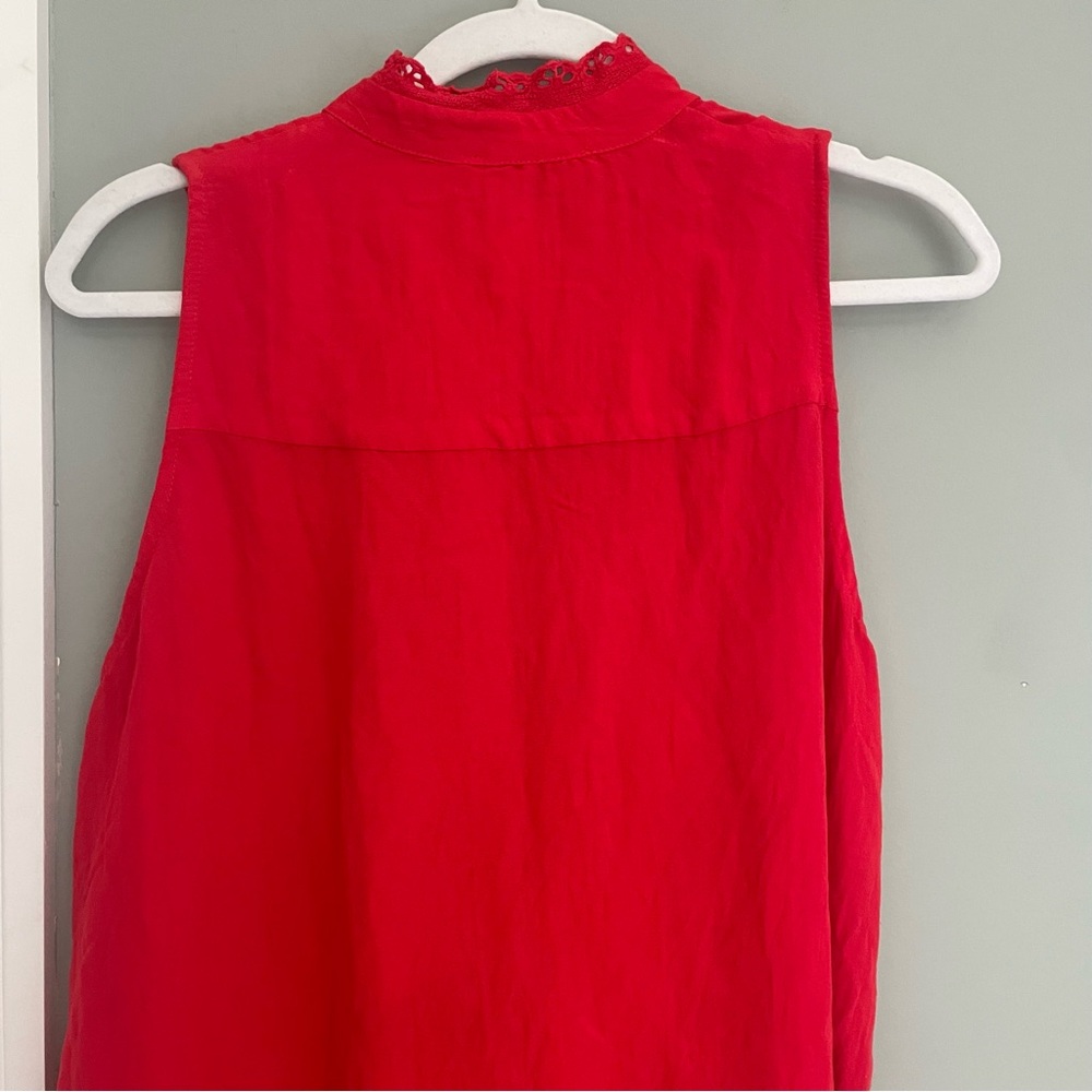 Tuckernuck Pomander Place Dutton Eyelet Sleeveless Mini Dress in Poppy Red - Picture 9 of 15